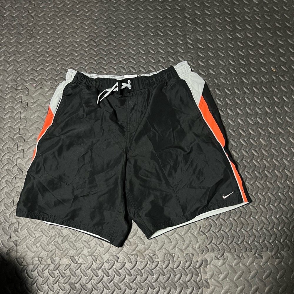 Nike Black and Orange Men's Shorts